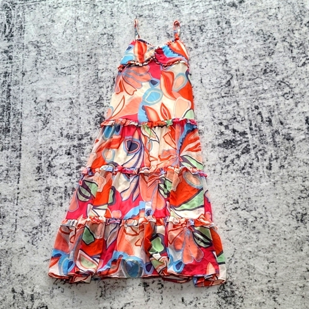 Alexis X Target retro floral ruffle chiffon maxi dress